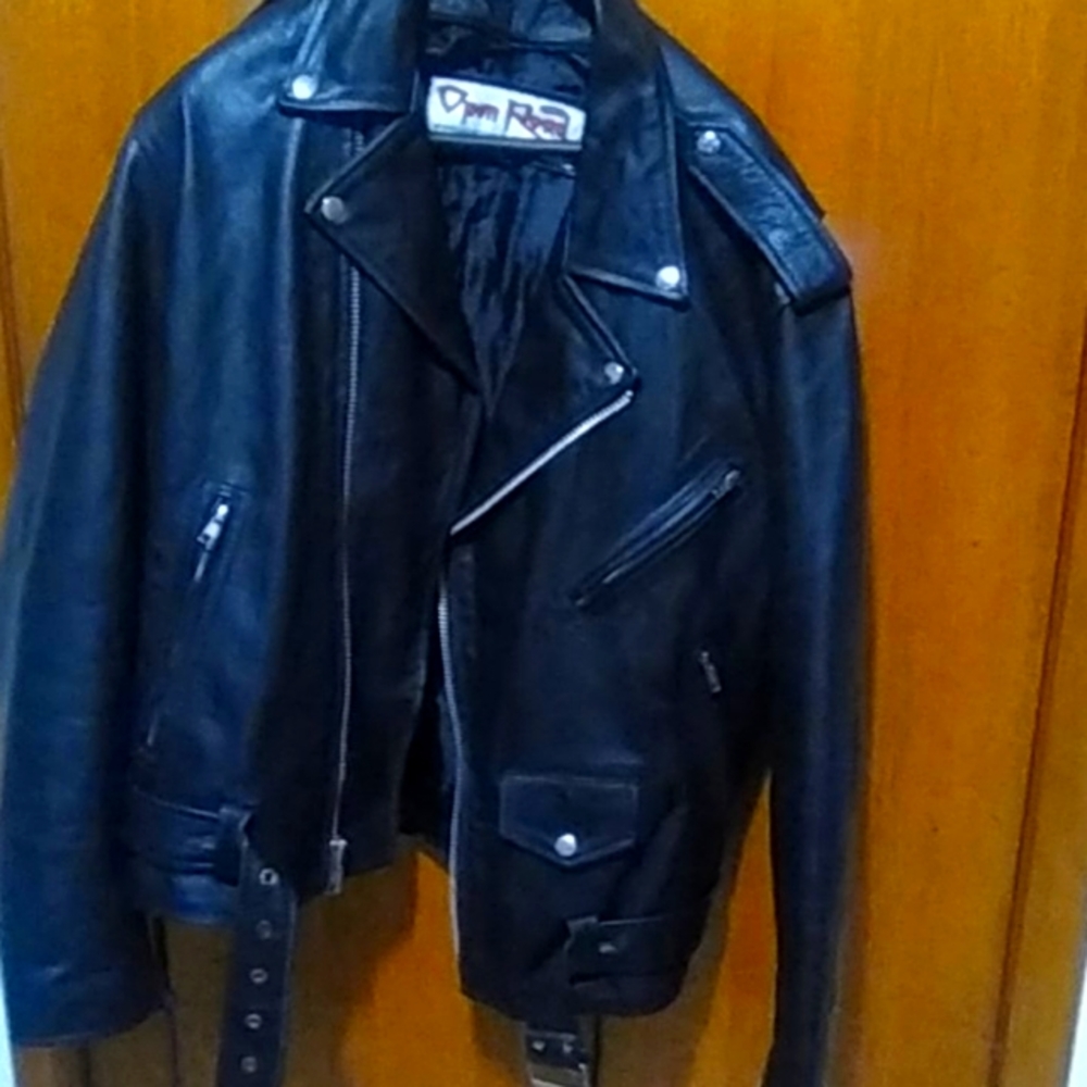 Open road leather jacket  XL black 300 obo